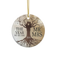 2024 Personalized First Christmas Married Circle Ceramic Ornament