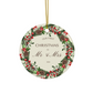 2024 Personalized First Christmas Married Circle Ceramic Ornament