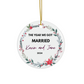 2024 Personalized First Christmas Married Circle Ceramic Ornament