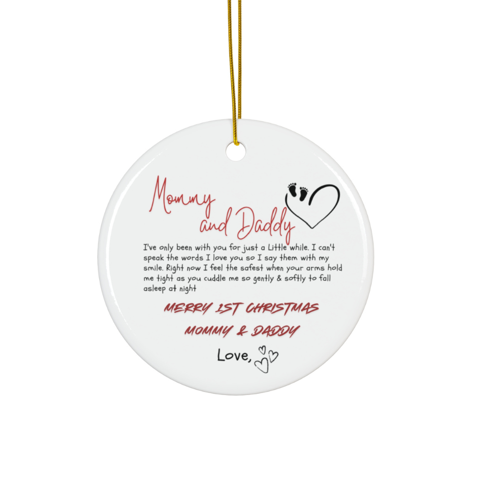 2024 Personalized Baby's First Christmas Circle Ceramic Ornament