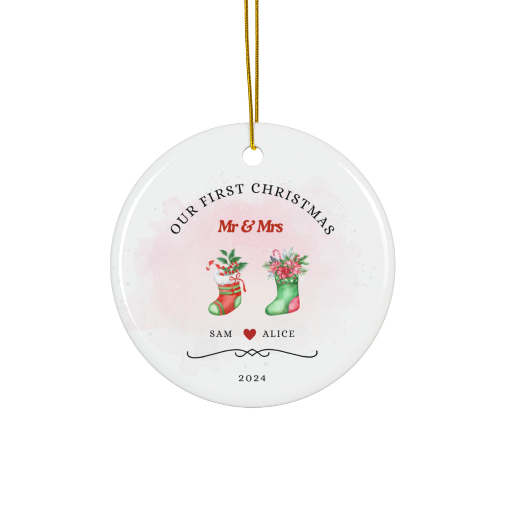 2024 Personalized First Christmas Married Ornament