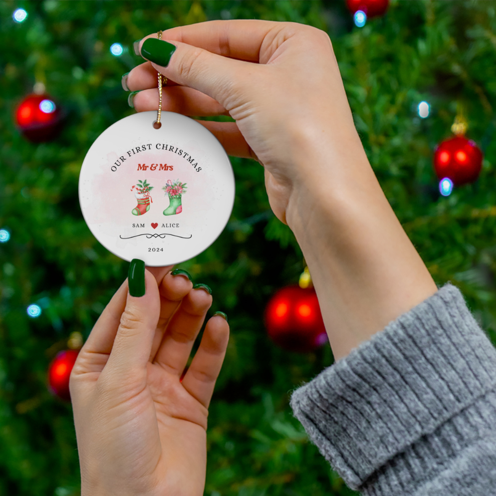 2024 Personalized First Christmas Married Ornament