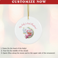 2024 Personalized Baby's First Christmas Circle Ceramic Ornament for baby girls