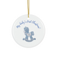 2024 Personalized Baby's First Christmas Circle Ceramic Ornament for baby boys