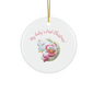 2024 Personalized Baby's First Christmas Circle Ceramic Ornament for baby girls