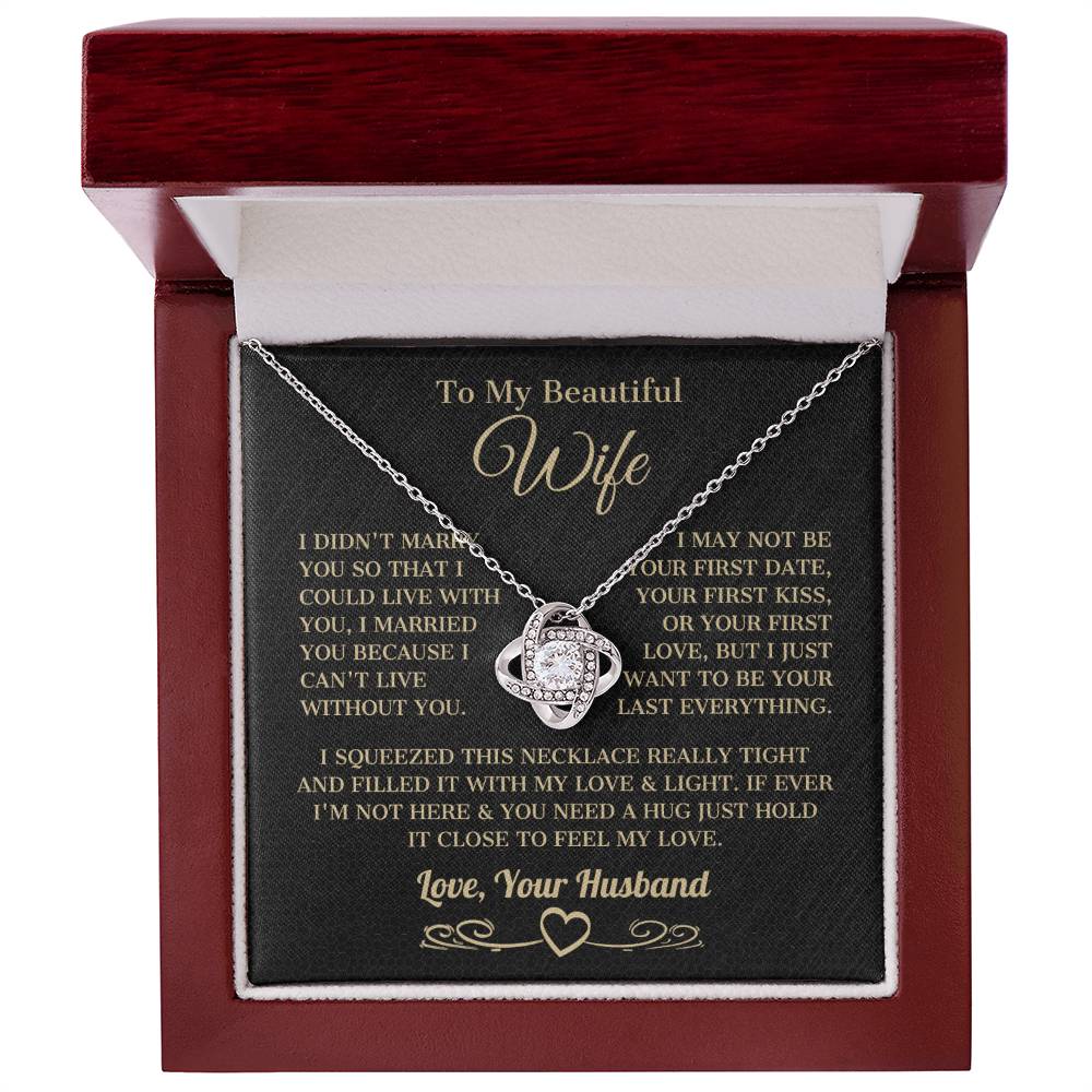 To My Beautiful Wife Knot Necklace - Artic Angel