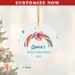 2024 Personalized Baby's First Christmas Rainbow Decoration Circle Ceramic Ornament