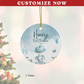 2024 Personalized Baby's First Christmas Turquoise Circle Ceramic Ornament