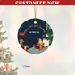 2024 Personalized Baby's First Christmas Navy Circle Ceramic Ornament