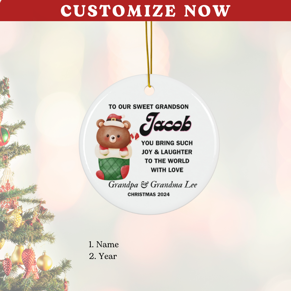 2024 Personalized Grandson Christmas Ornament