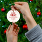 2024 Personalized First Christmas Married Red Decoration Circle Ceramic Ornament