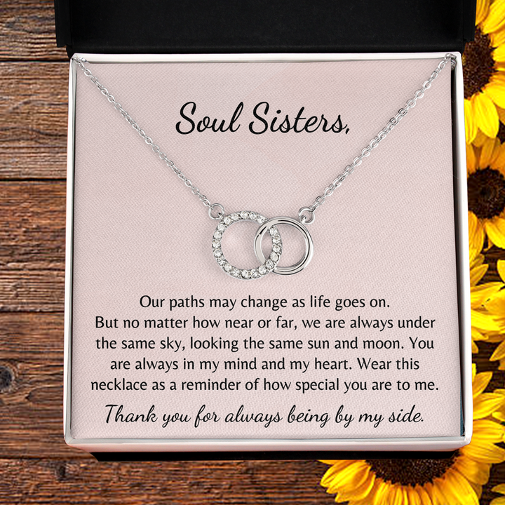 SOUL SISTER - Thank you for being my RIDE-OR-DIE - Interlocking Heart  Necklace