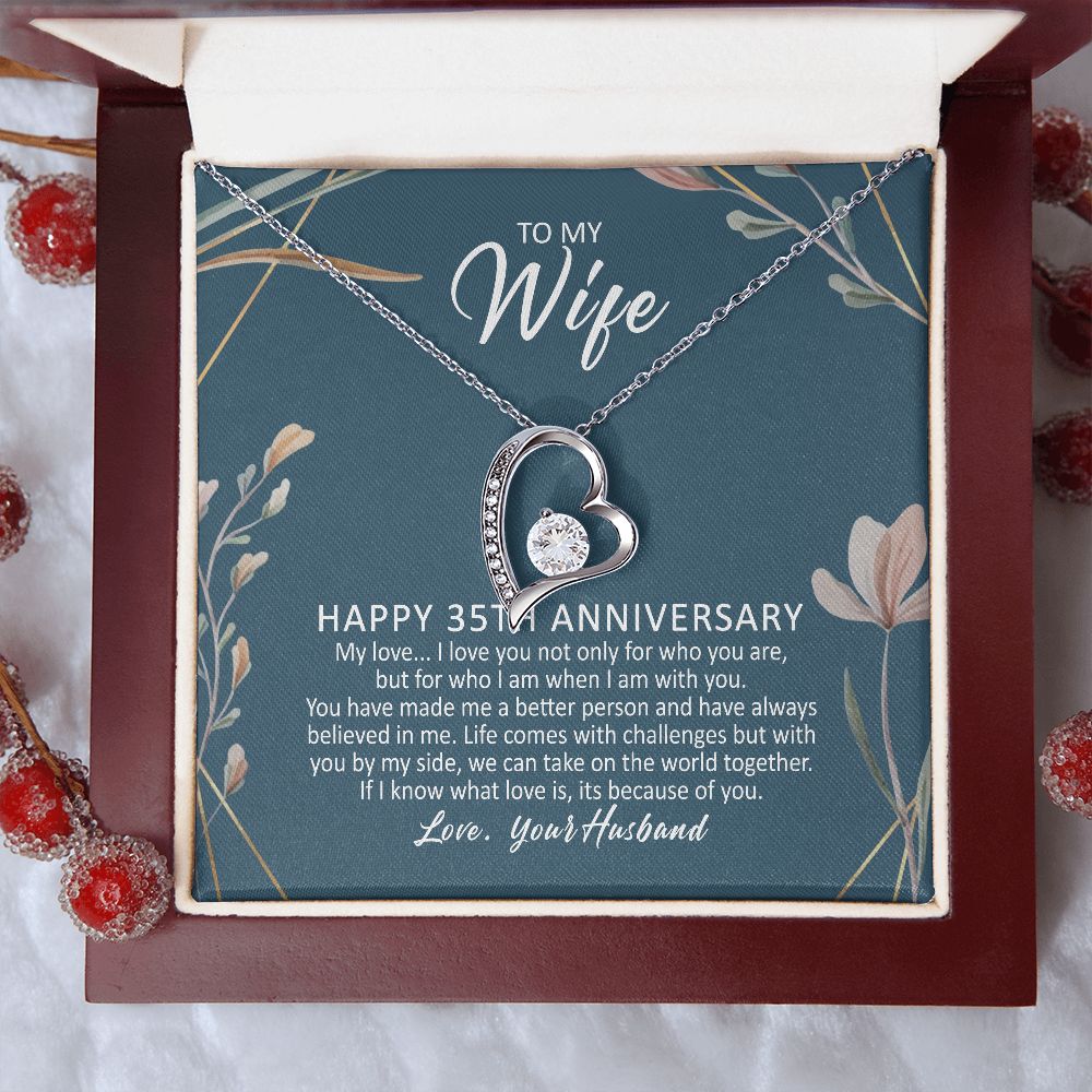 Heart To My Wife Necklace, Anniversary Gift For Wife Birthday Gift, Wi –  Made With Luv Gifts