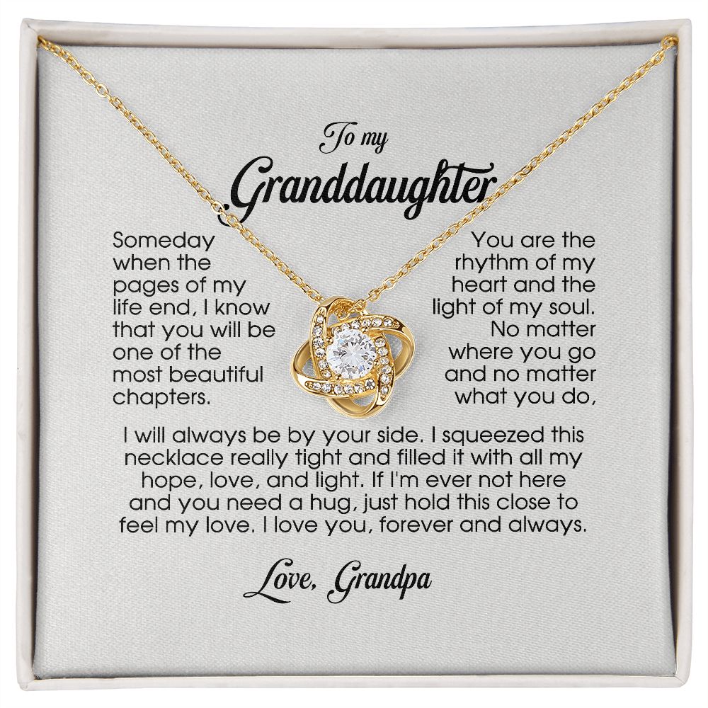 To My Granddaughter, Love Knot Necklace, Gift from Grandpa, Granddaughter Present, Granddaughter Necklace Jewelry Gift ttstore-0712-1x13
