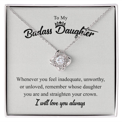 To My Badass Daughter - I Will Love You Always - Love Knot Necklace SNJW071201 B0BPDR98FH