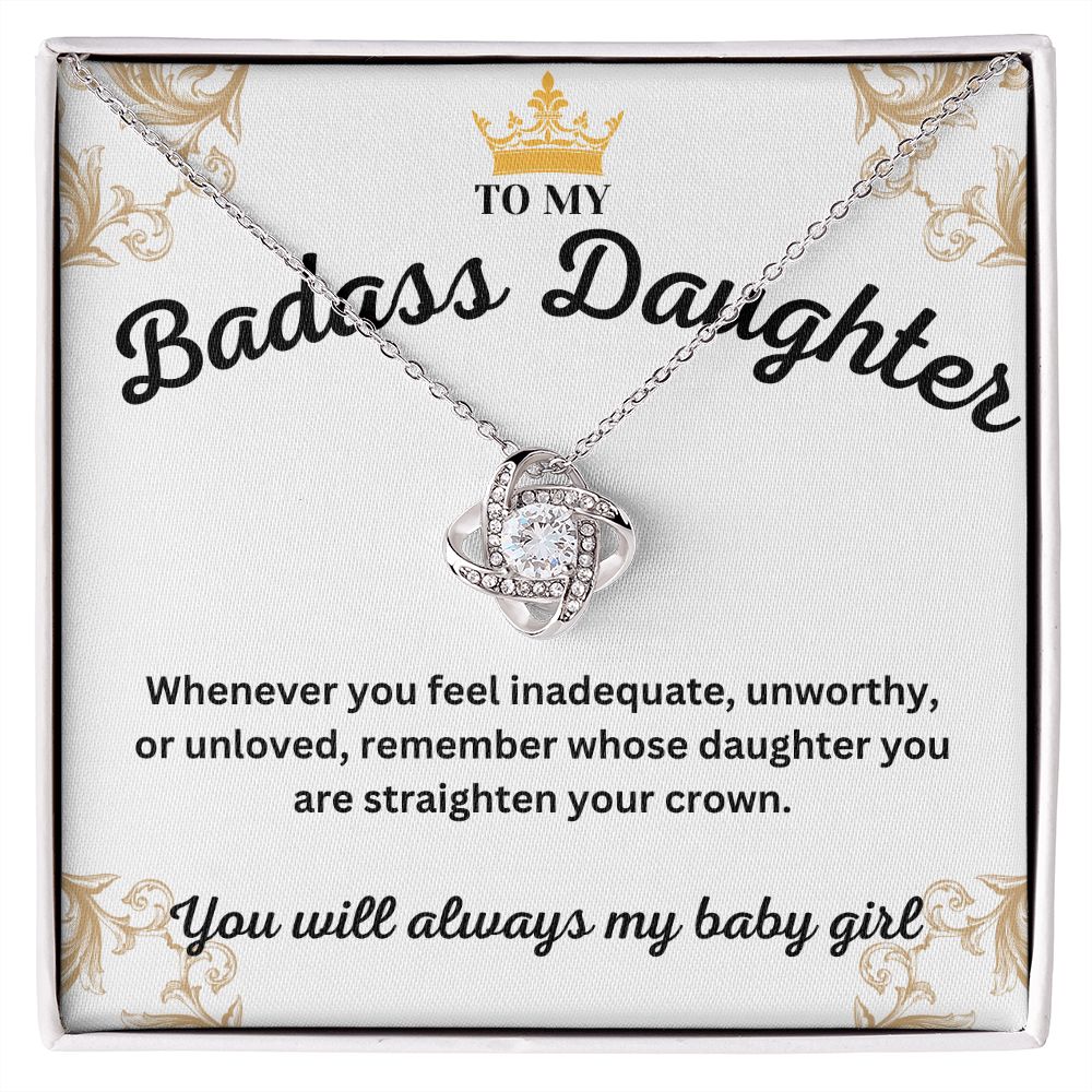 To My Badass Daughter Necklace - "You Will Always Be My Baby" Necklace - A Heartfelt Gift for Your Daughter
