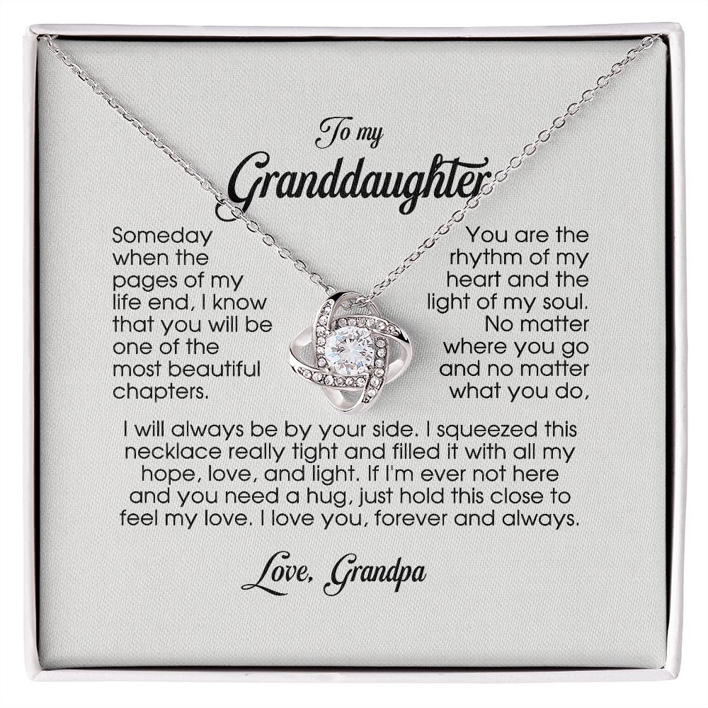 To My Granddaughter, Love Knot Necklace, Gift from Grandpa, Granddaughter Present, Granddaughter Necklace Jewelry Gift ttstore-0712-1x13