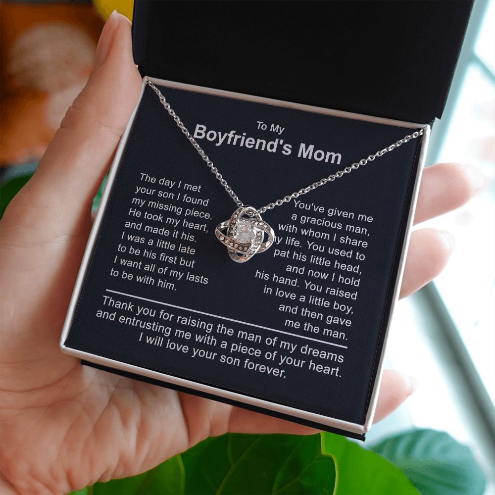 Personalized To My Boyfriend's Mom Necklace I Fell In Love With Your Son Boyfriends  Mom Mother's Day Birthday Pendant Jewelry Customized Gift Box Message Card  - Teecentury.com