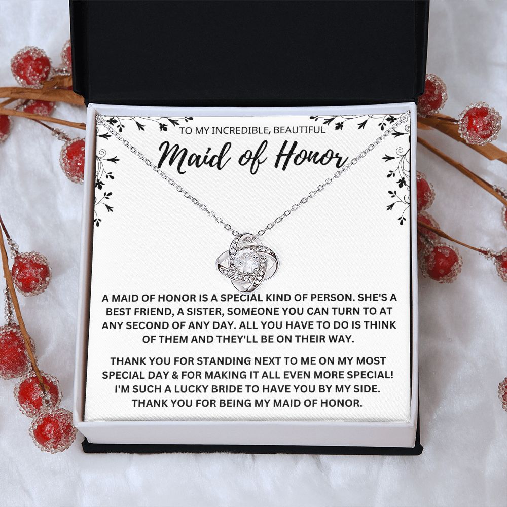 Maid of Honor Gifts from the Bride - Thank You for Being You - An Elegant Maid of Honor Necklace