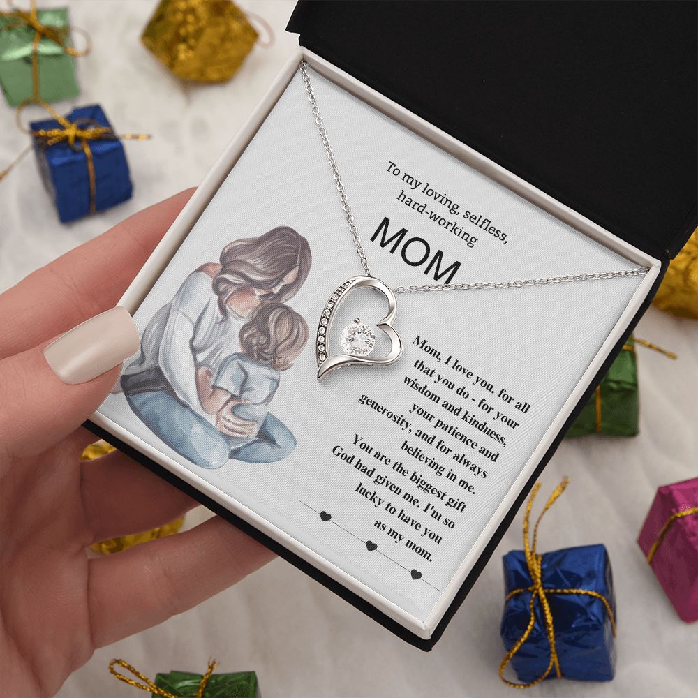 Best Mom Ever Necklace, Mom Gift from Son/Daughter, Mother's Day Gift 18K Yellow Gold Finish / Luxury Box