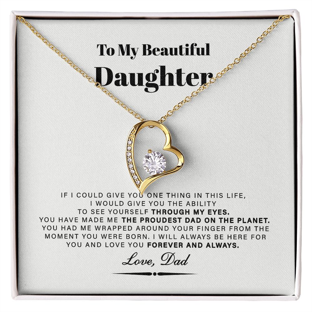 To My Beautiful Daughter Love Knot Necklace, Daughter Gifts From Dad B0BLNDCM78