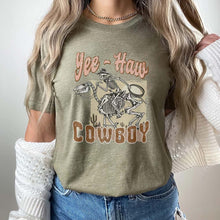 Load image into Gallery viewer, cowgirl tee, howdy tshirt, western style shirts, howdy shirt, kids Halloween shirt, Halloween shirts, Halloween t-shirt,t-shirt, tee, personalized shirt,halloween, happy halloween, halloween party, halloween gift, halloween costumes, cute halloween, funny halloween, spooky tshirt, halloween costumes, halloween sweatshirt, spooky season
